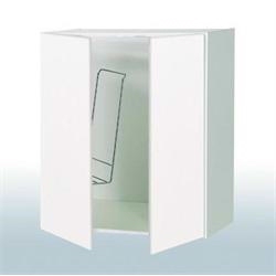 Hvid højglans vaskeskab: b: 80 cm. med 2 låger